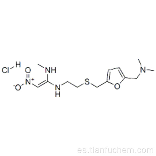 1,1-etenodiamina, N &#39;- [2 - [[[5 - [(dimetilamino) metil] -2-furanil] metil] tio] etil] -N-metil-2-nitro-, clorhidrato CAS 66357-59- 3